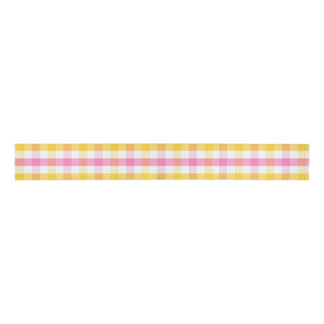 Springtime Gingham  Grosgrain Ribbon (Front)
