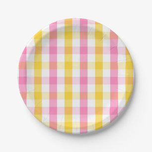 Springtime Gingham  Paper Plates