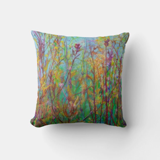 Springtime Grasses Throw Pillow (Front)