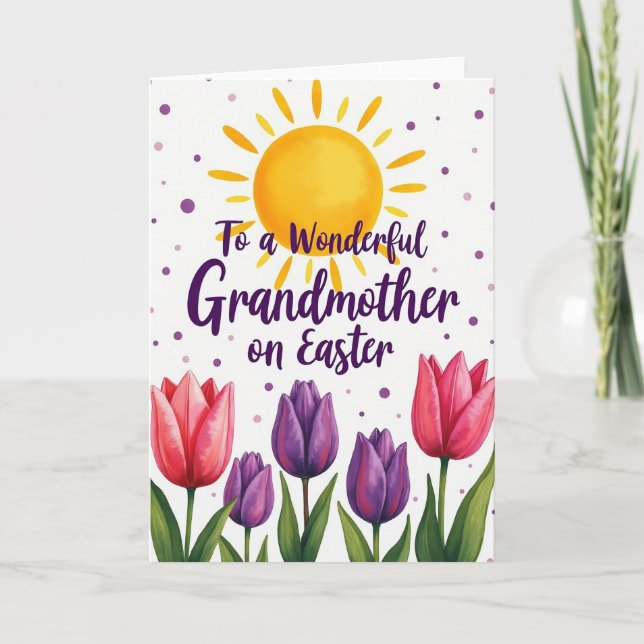 Springtime Greetings Flower Card (Front)