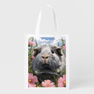 Springtime Guinea Pig Grocery Bag
