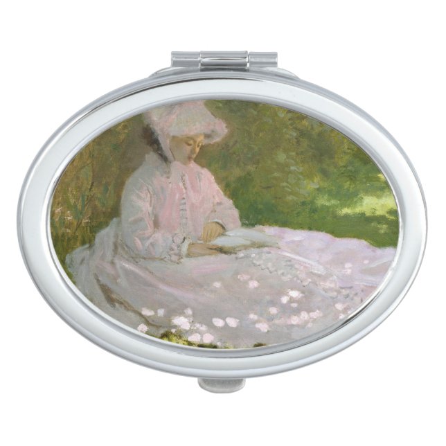 Springtime, Impressionist Portrait, Claude Monet Compact Mirror (Front)
