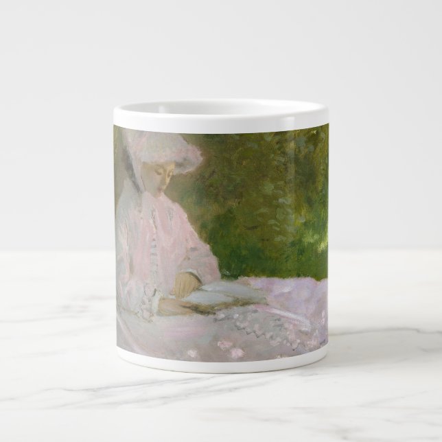 Springtime, Impressionist Portrait, Claude Monet Giant Coffee Mug (Front)