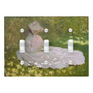Springtime, Impressionist Portrait, Claude Monet Light Switch Cover