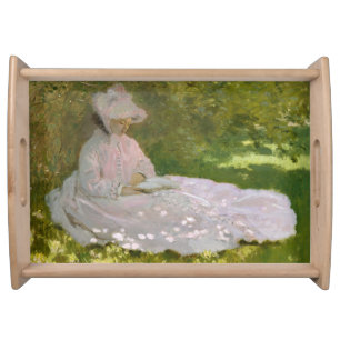 Springtime, Impressionist Portrait, Claude Monet Serving Tray