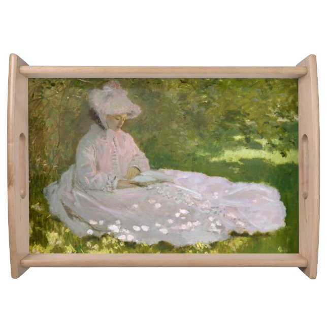 Springtime, Impressionist Portrait, Claude Monet Serving Tray (Front)