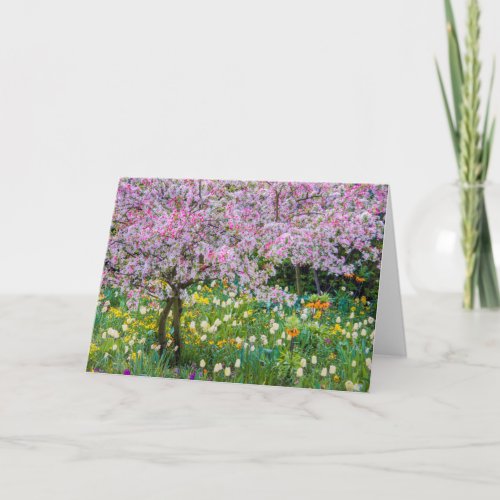 Springtime in Claude Monets garden Card