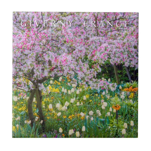 Springtime in Claude Monet's Garden Ceramic Tile (Front)
