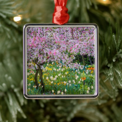 Springtime in Claude Monets Garden Metal Ornament