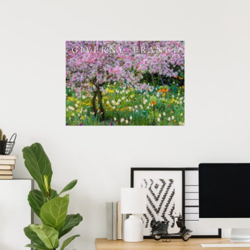 Springtime in Claude Monets Garden Poster