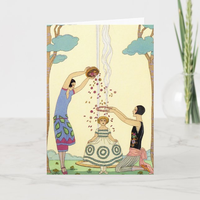 Springtime in France Art Deco Greeting Card (Front)