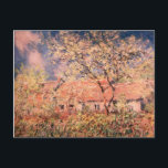 Springtime in Giverny by Claude Monet Postcard<br><div class="desc">"Springtime in Giverny" is an oil painting by French Impressionism artist,  Claude Monet. Claude Monet was one of the founders of French impressionism painting.</div>