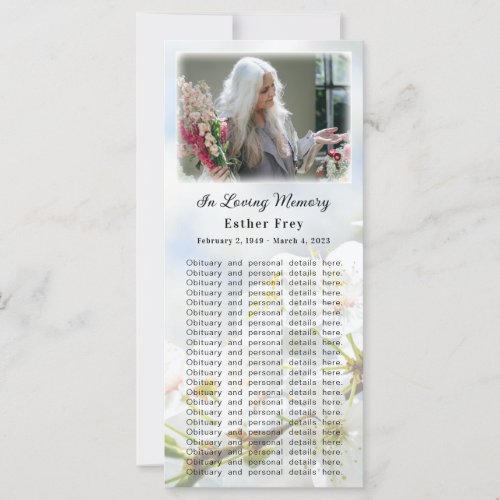 Springtime in Glory Memorial Bookmark Photo Card