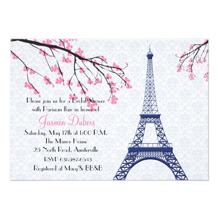 Springtime in Paris Bridal Shower Invitation