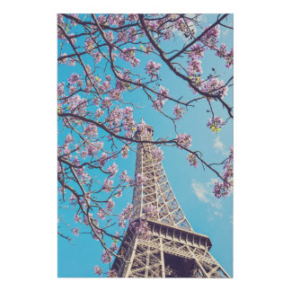 Springtime in Paris France - Eiffel Tower Blooms Faux Canvas Print