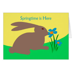 Springtime is Here, Rabbit Smelling a Flower Cards