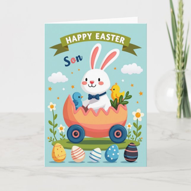 Springtime Joy Bunny Card (Front)
