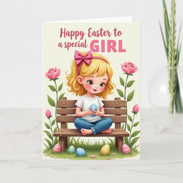 Springtime Joy Girl Card (Front)