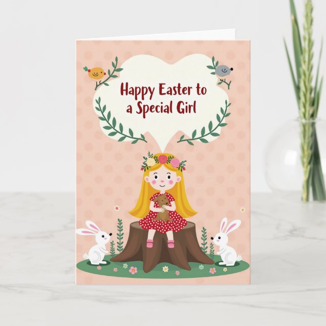 Springtime Joy Girl Friend Card (Front)