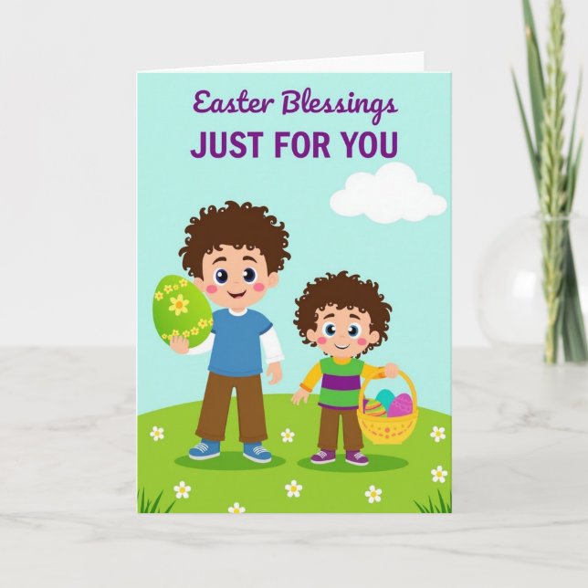 Springtime Joy Kids Celebration Card (Front)
