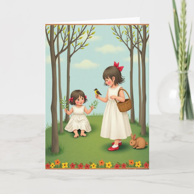 Springtime Joy Kids Nature Card (Front)