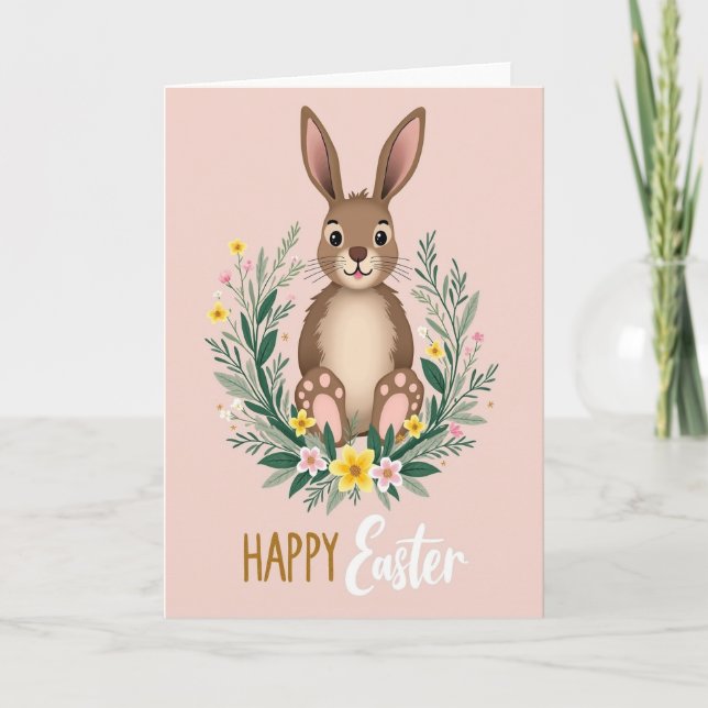 Springtime Joy Rabbit Art Card (Front)