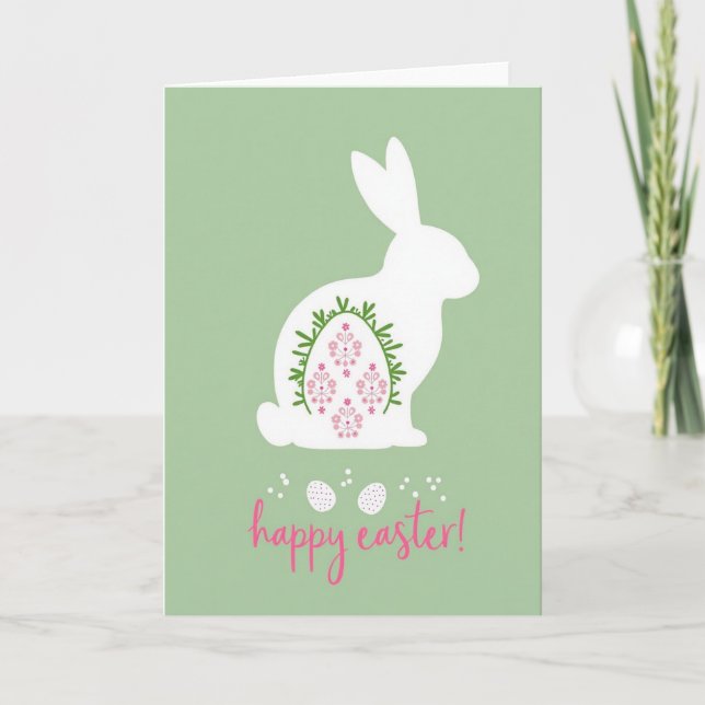 Springtime Lagomorph Floral Card (Front)