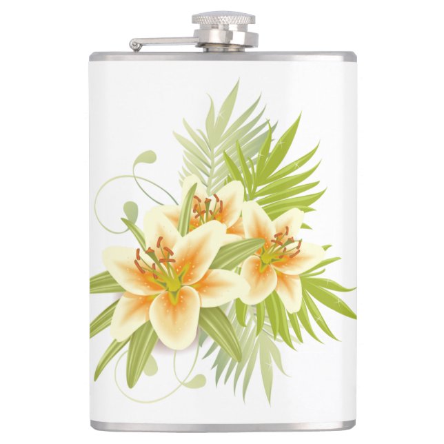 Springtime Lilies Flask (Front)