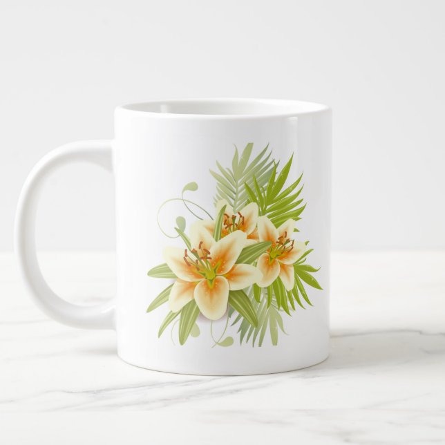 Springtime Lilies Giant Coffee Mug (Left)