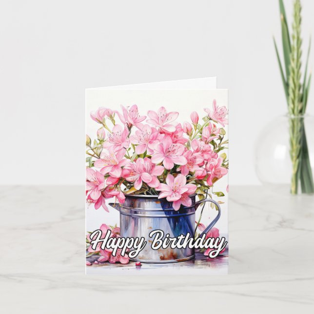 Springtime Lily Flower Illustration Card (Front)