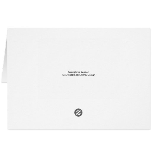 Springtime London Window Flower Boxes Card (Back Horizontal)