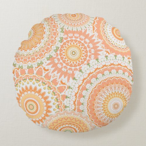 Springtime Mandalas Round Pillow