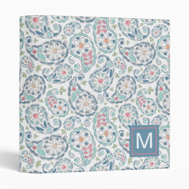 Springtime Paisley Pattern 3 Ring Binder (Front/Spine)