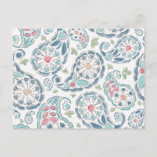 Springtime Paisley Pattern Postcard (Front)