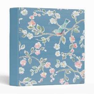 Springtime Pattern - Birds & Flowers 3 Ring Binder