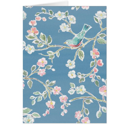 Springtime Pattern - Birds & Flowers Cards (Front)