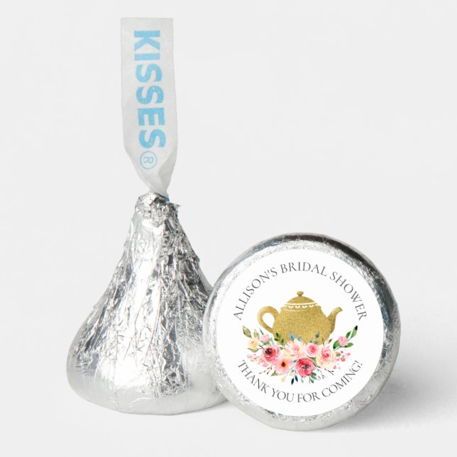 Springtime Peony Rose Tea Bridal Shower Hershey®'s Kisses® (Front)