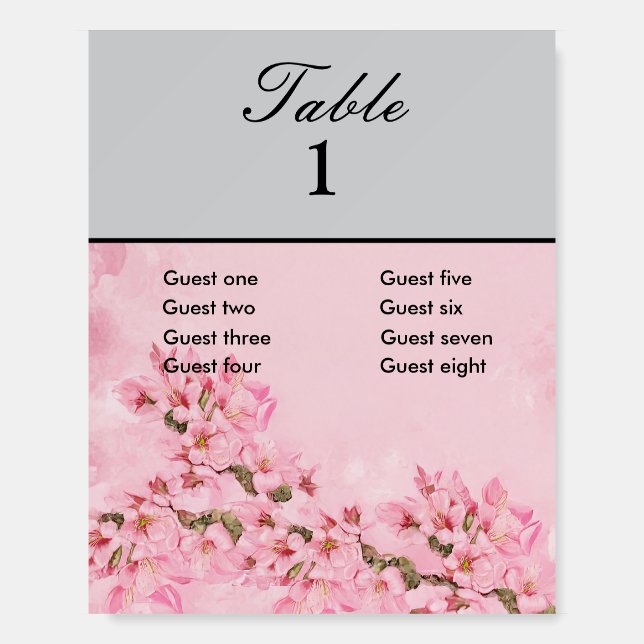 Springtime Pink Cherry Blossoms Wedding  Foam Board (Front)
