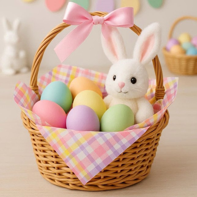 Springtime Pink Lavender Plaid  Tissue Paper (Line your woven baskets with this tissue paper - a lovely alternative to Easter grass!)