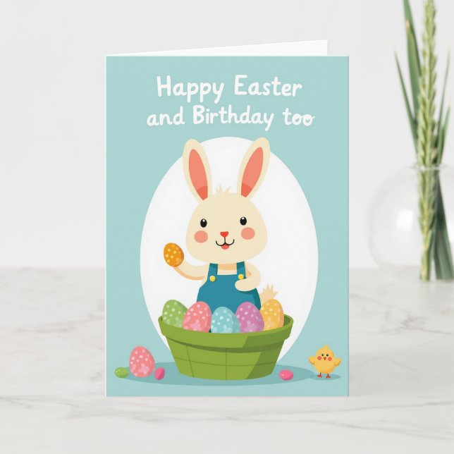 Springtime Rabbit Celebration Card (Front)