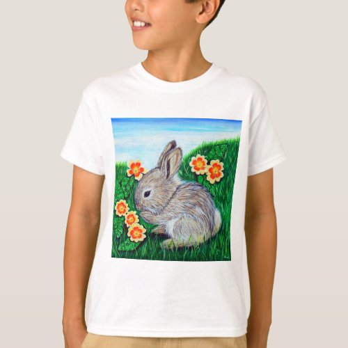 Springtime Rabbit Painting T_Shirt