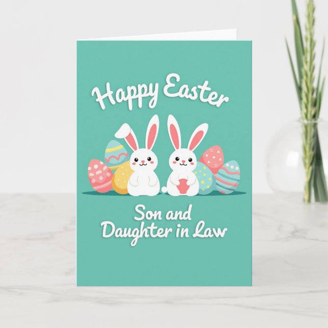 Springtime Rabbits Family Card (Front)