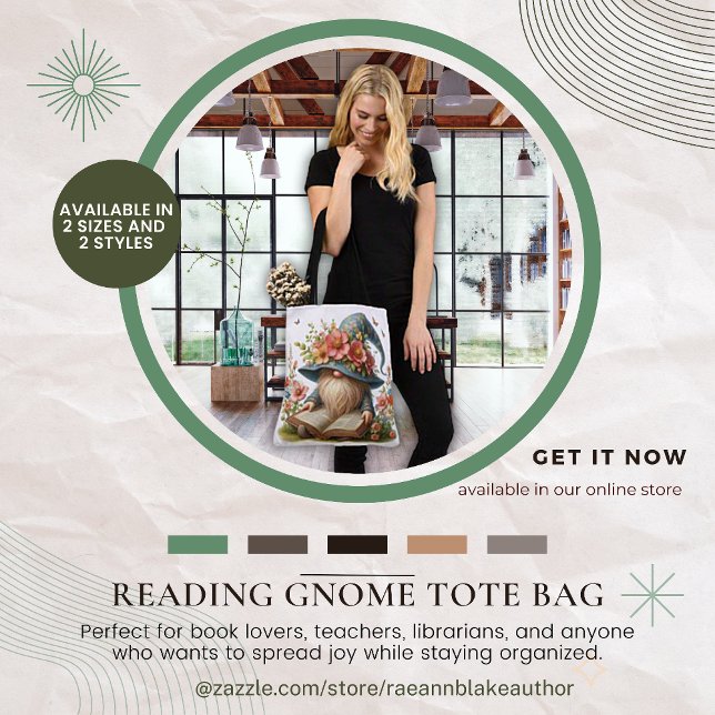 Springtime Reading Gnome Tote Bag (Creator Uploaded)