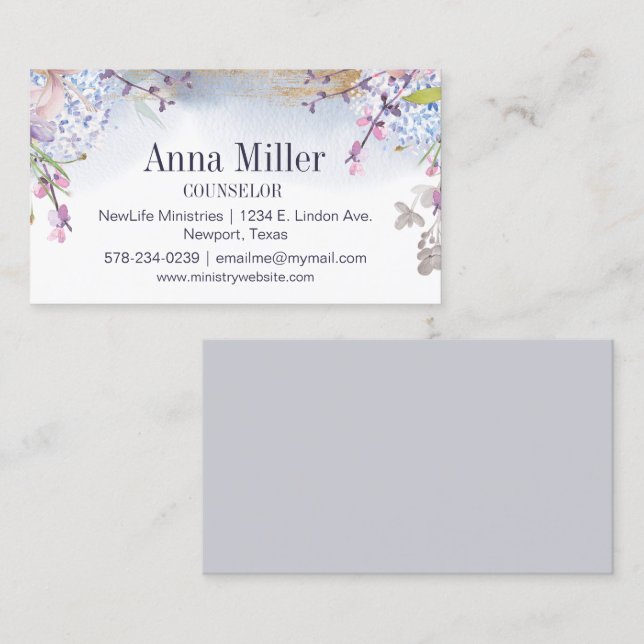 Springtime Serene Clouds Counseling Ministry Business Card (Front/Back)