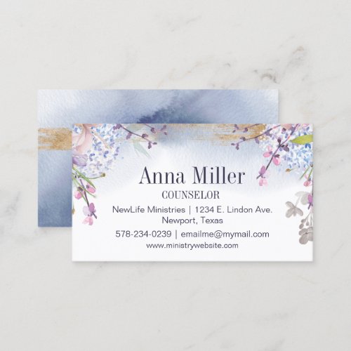 Springtime Serene Clouds Counseling Ministry Business Card