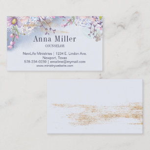 Springtime Serene Floral Counseling Ministry Business Card