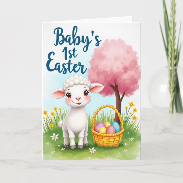 Springtime Sheep Celebration Card (Front)