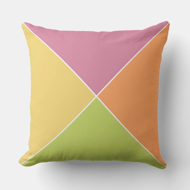 Springtime Sherbet Argyle  pillow  Colorful argyl (Front)