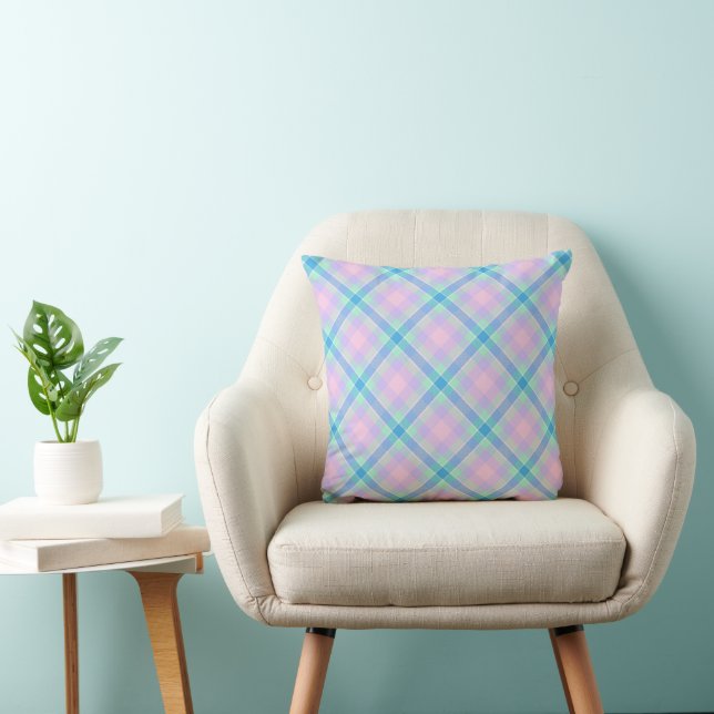 Springtime Sorbet Kaleidoscope Throw Pillow (Chair)