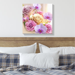 Springtime Splendor 3D Greeting Card with Dew-Kiss Canvas Print